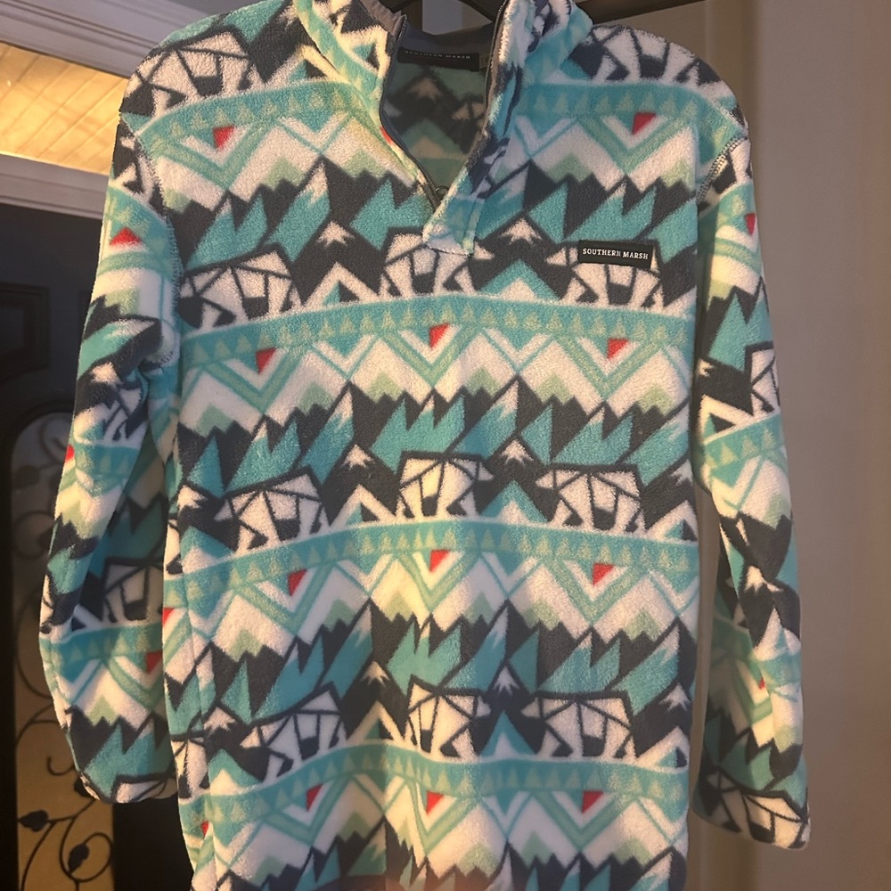 Southern Marsh Geometric Fleece Pullover